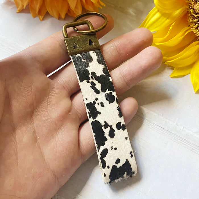 Wholesale Retro Bohemian Leather Horse Hair Keychain