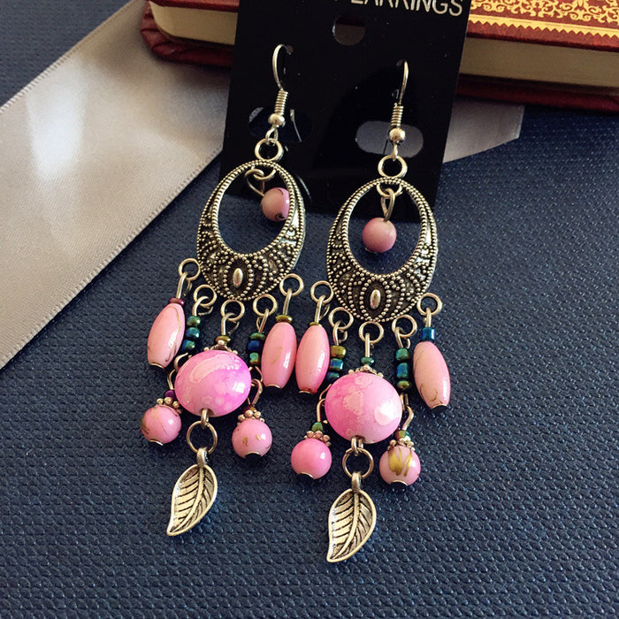 Wholesale Alloy Bohemian Retro Ethnic Style Earrings JDC-ES-Luox008