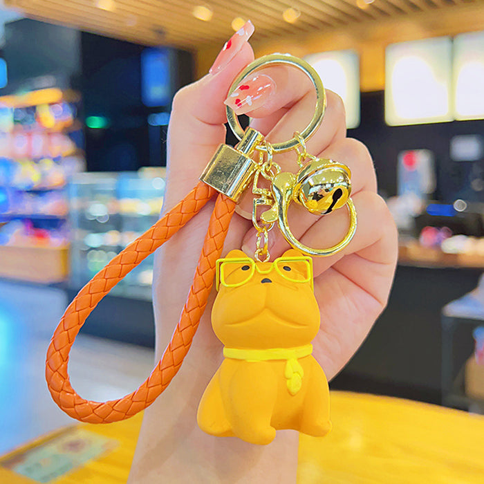 Wholesale Glasses Dog Creative Resin Keychains JDC-KC-YDao106
