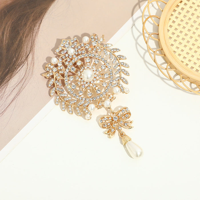 Wholesale Water Drop Brooch with Diamonds Alloy Clothing Brooch