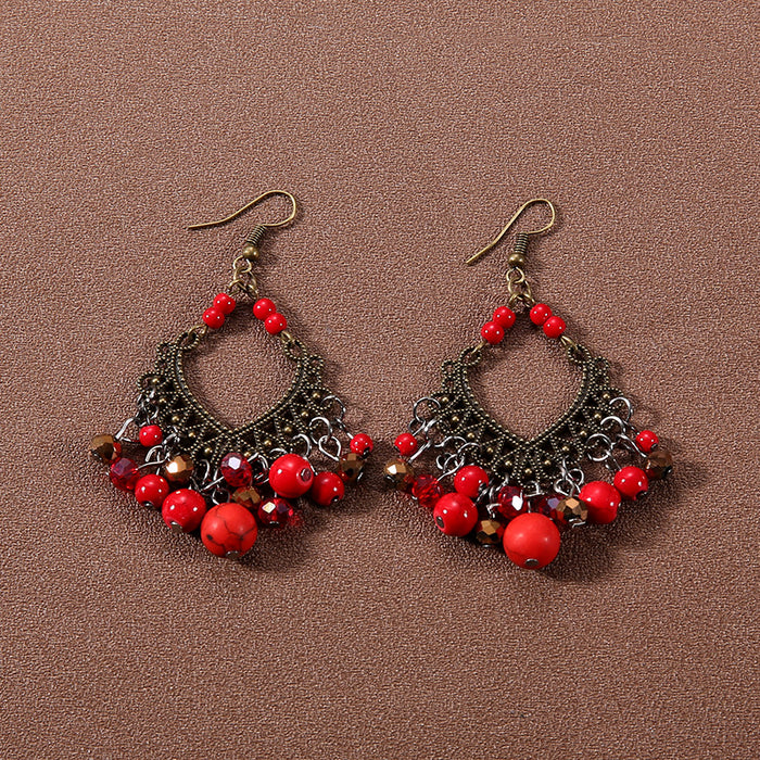 Wholesale Alloy Bohemian Ethnic Style Su Song Stone Earrings JDC-ES-Gumi007