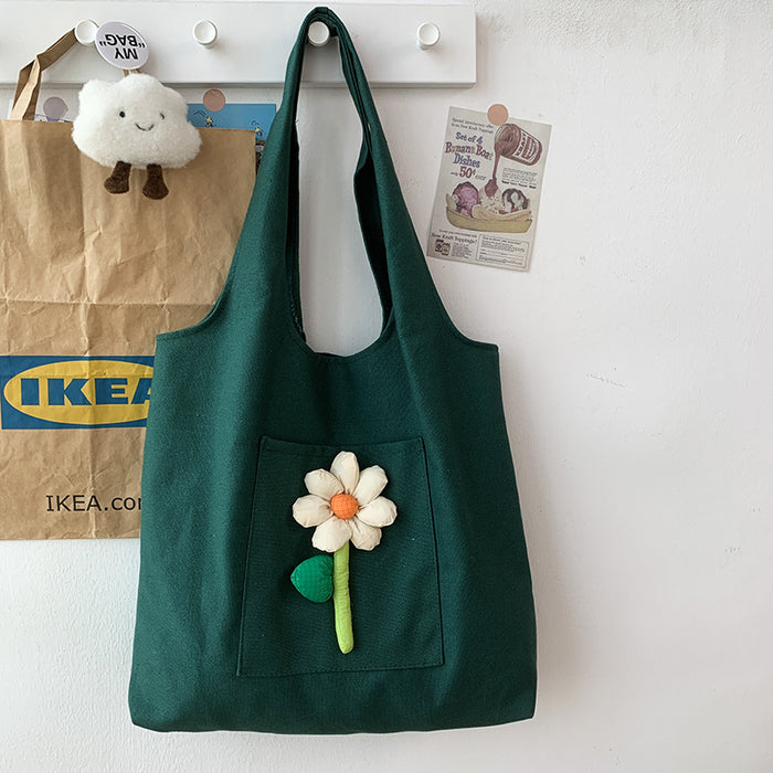 Wholesale Canvas bag, single shoulder flower sail bag, vest bag, shopping bag