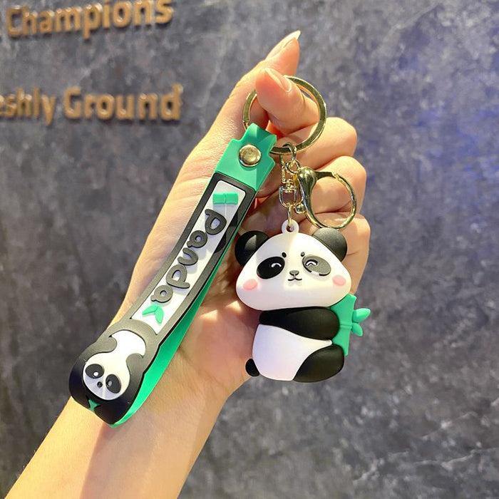 Wholesale Silicone Panda Keychain Decorative Bag Charm