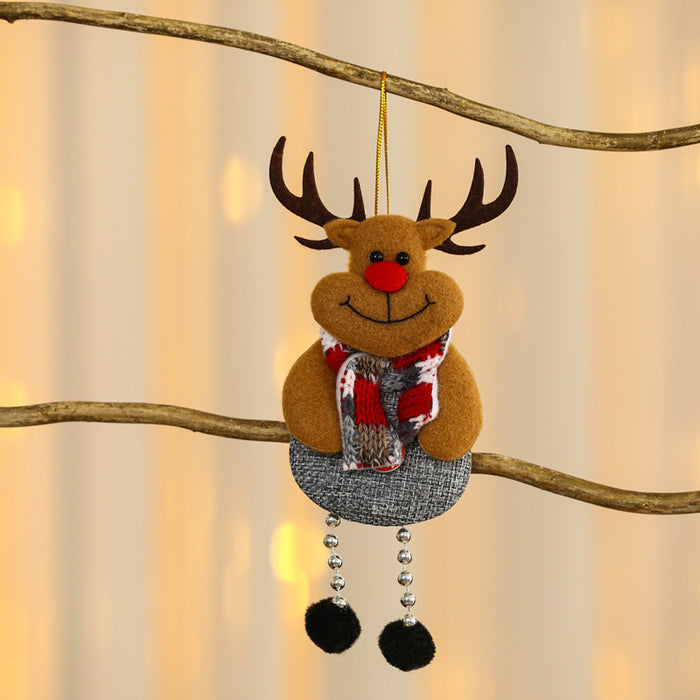 Wholesale Christmas Decorations Small Pendant Christmas Tree Fabric Pendant Elder Elk Doll Small Hanging Window Small Pendant
