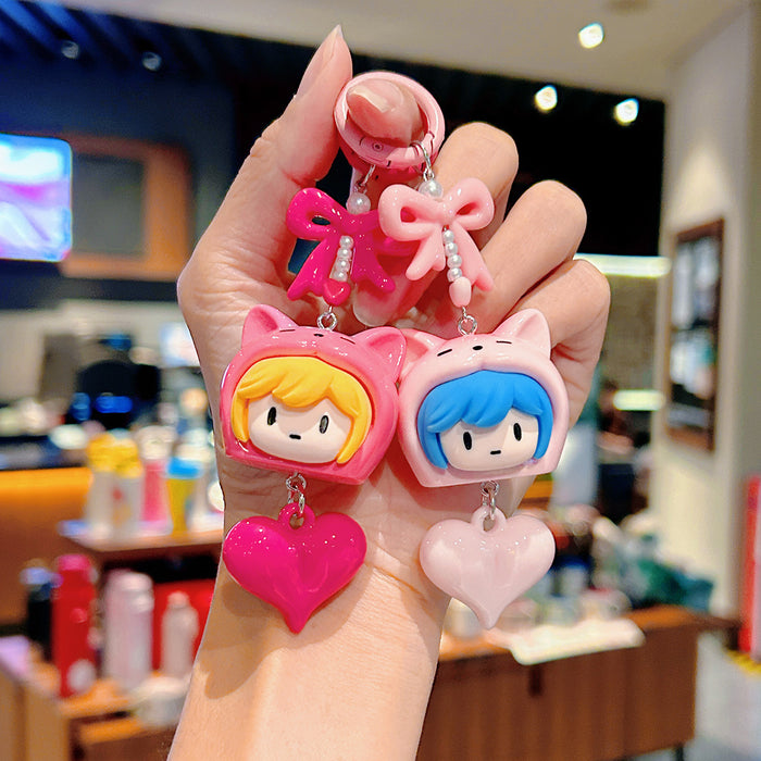 Wholesale Traveler  Resin Cartoon Keychain Cute  Bag Pendant Small Gift