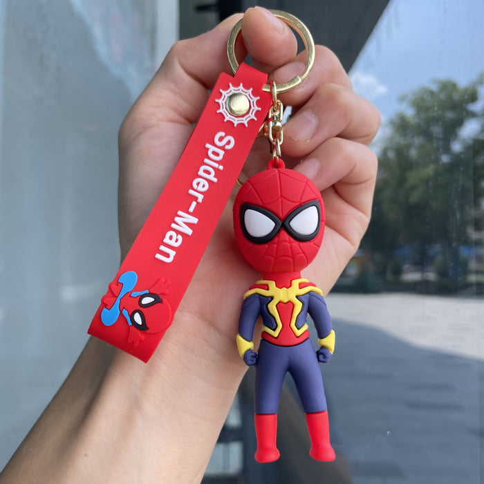 Wholesale 3D PVC Soft Rubber Keychain Cartoon Bag Charm Backpack Pendant