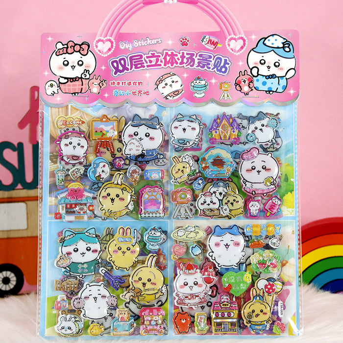 Wholesale Children's Cartoon Stickers Altman 3D Three-Dimensional Double-Layer Bubble Stickers