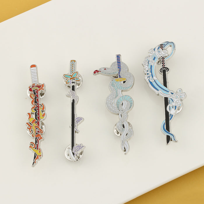 Wholesale Anime Ghost killing blade series brooch Ghost killing blade metal badge gift accessories