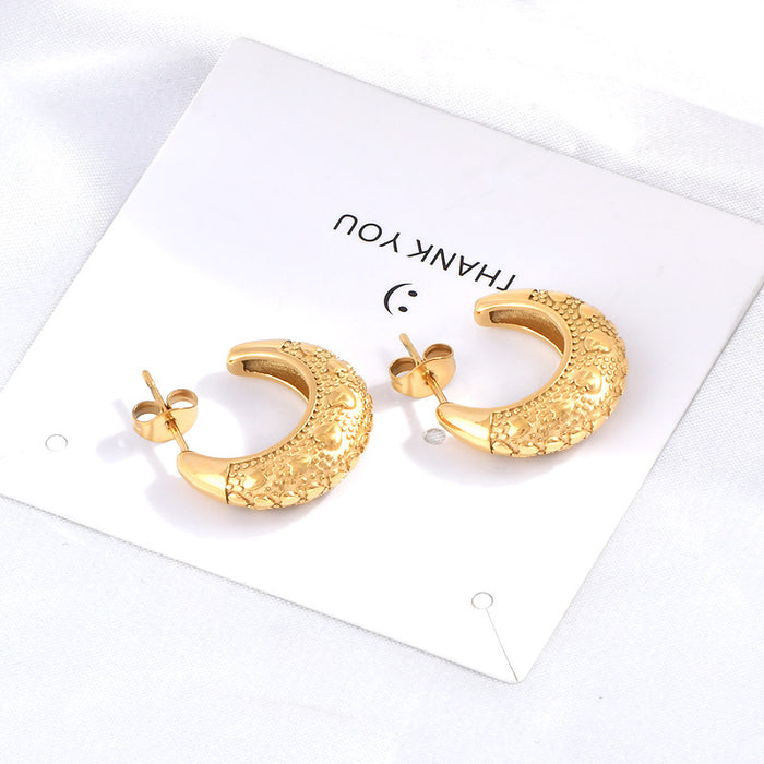 Wholesale  semi-circular  titanium steel earrings for women