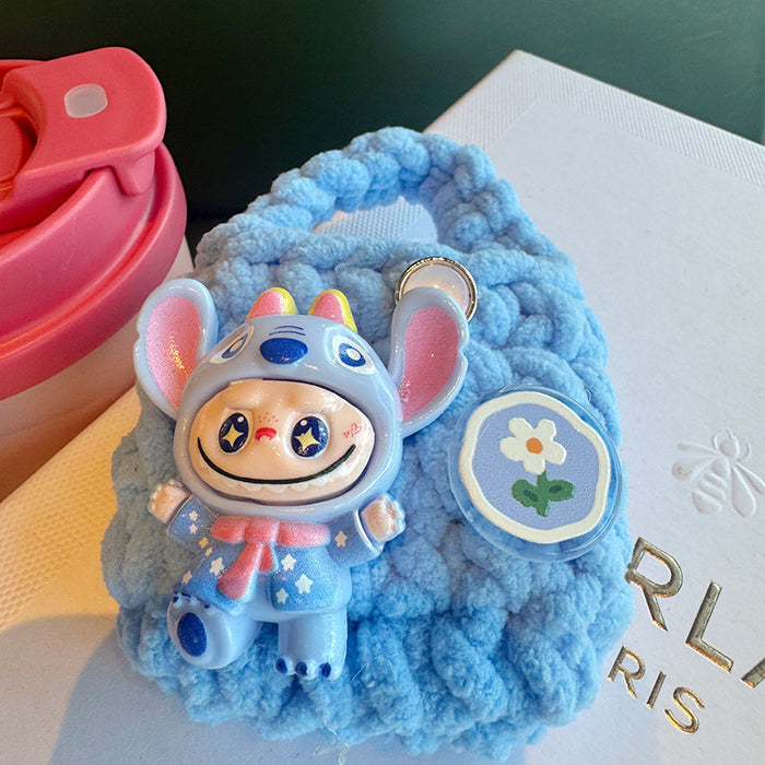 Wholesale Cute fresh sweet cartoon little monster plush woven coin purse