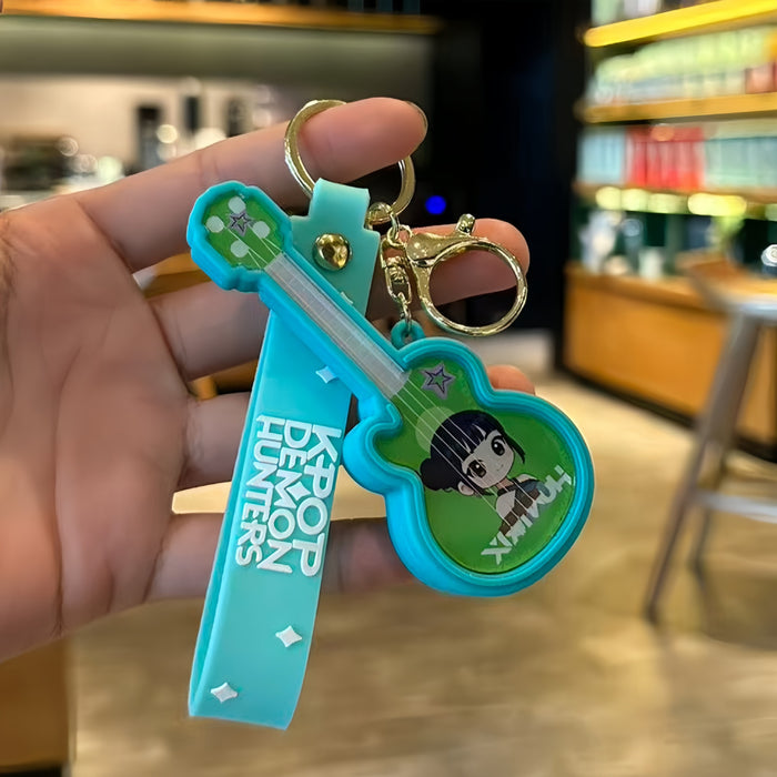 Wholesale Kpop cute glowing guitar keychain