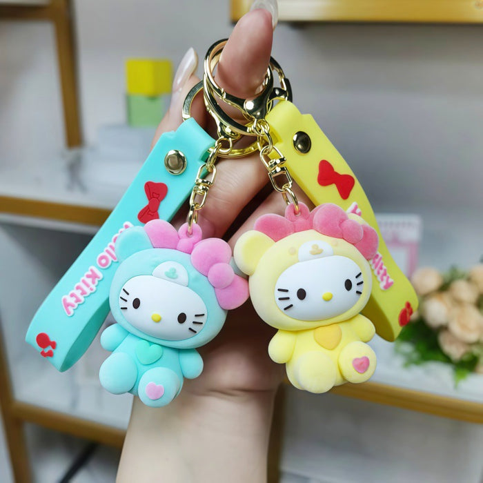 Wholesale Cute Cartoon Cat Keychain Metal Attachment Fashion Accessory MOQ≥2
