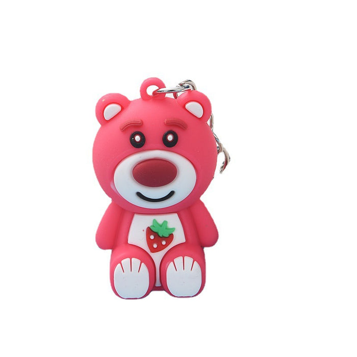 Wholesale Cartoon Strawberry Bear Keychain Small Gift Children Student Small Gift Bag Pendant