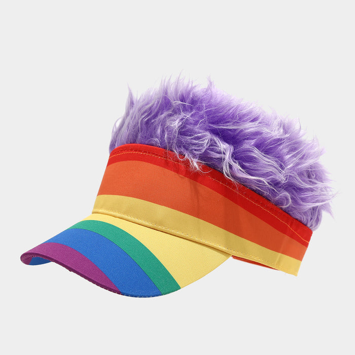 Wholesale Funny colorful striped fake baseball cap for holiday events and parties.