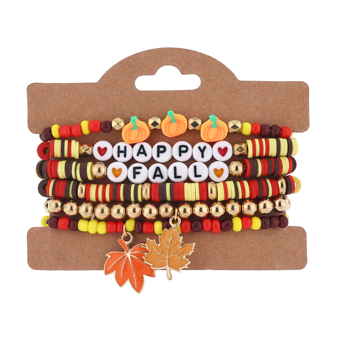 Wholesale Thanksgiving-themed polymer clay bracelet