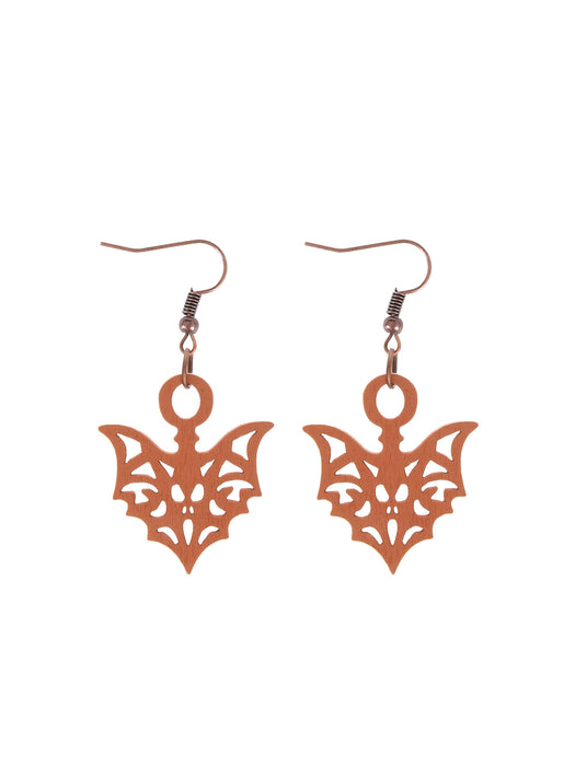 Wholesale  Flower Skull Pumpkin Earrings Simple Fashion Wooden Earrings