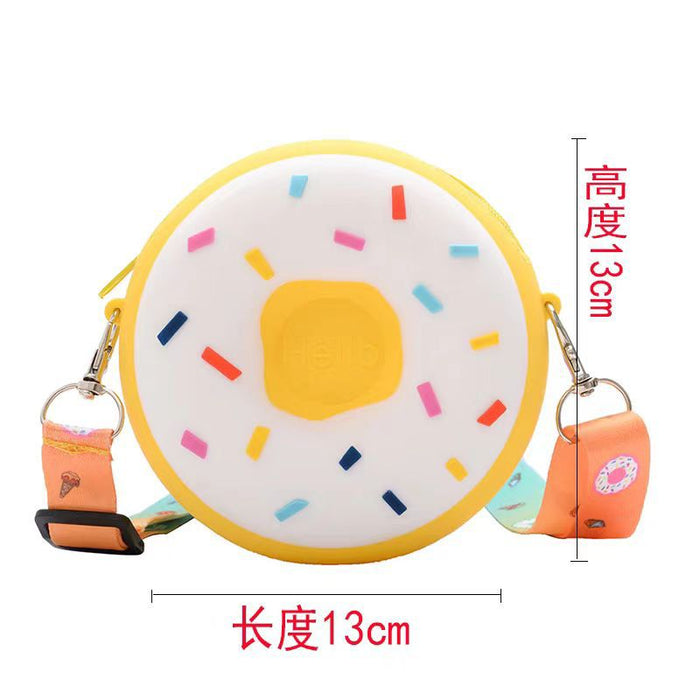 Wholesale Rainbow Donut Bag Children's Coin Purse Silicone Shoulder Backpack Baby Cartoon Wallet Crossbody Bag Women