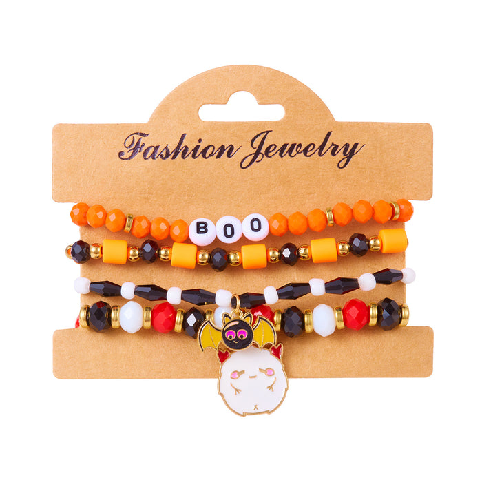 Wholesale  Bracelets Bat Pumpkin  Pendant Bracelet Crystal Soft y Beaded Jewelry