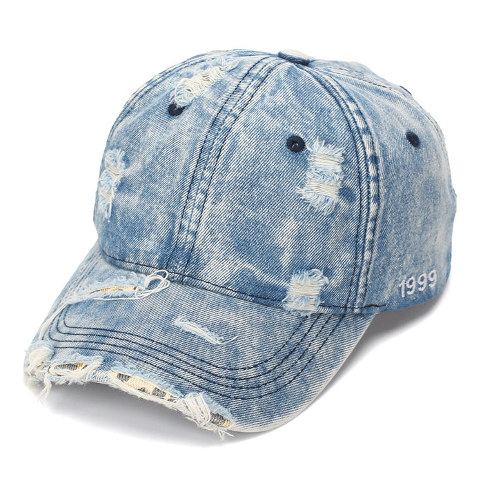 Wholesale Distressed Denim Baseball Cap Unisex Sun Protection Street Style Fashion Accessory