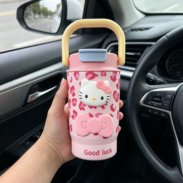Wholesale 316 Stainless Steel Insulated Coffee Cup With Handle Leopard Print Portable For Everyday Gift