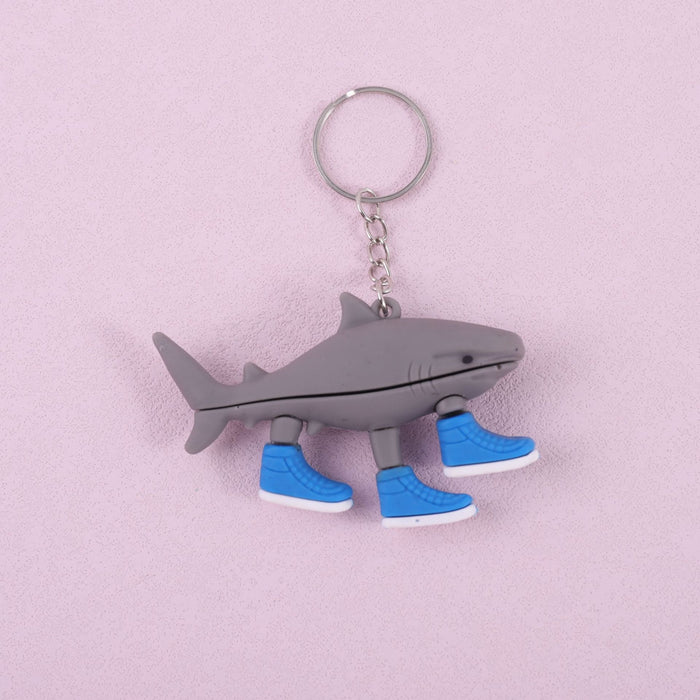Wholesale Doll keychain funny abstract stick man shark small pendant