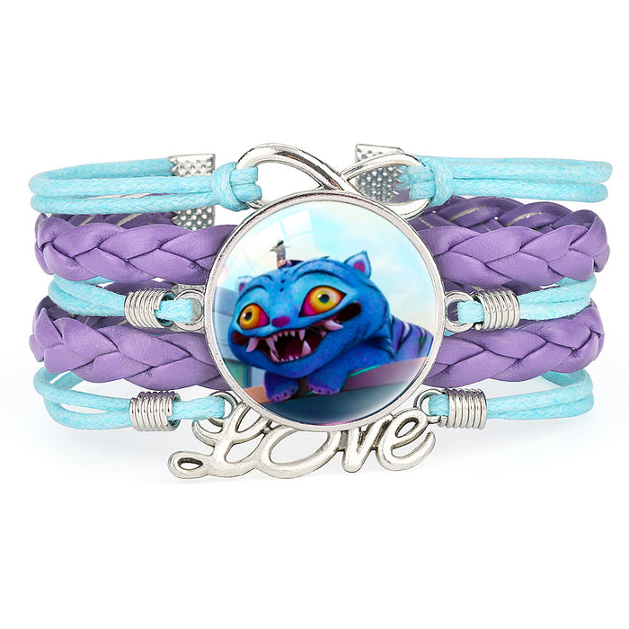 Wholesale KPOP Color Block Multi-Layer Braided Adjustable Bracelet