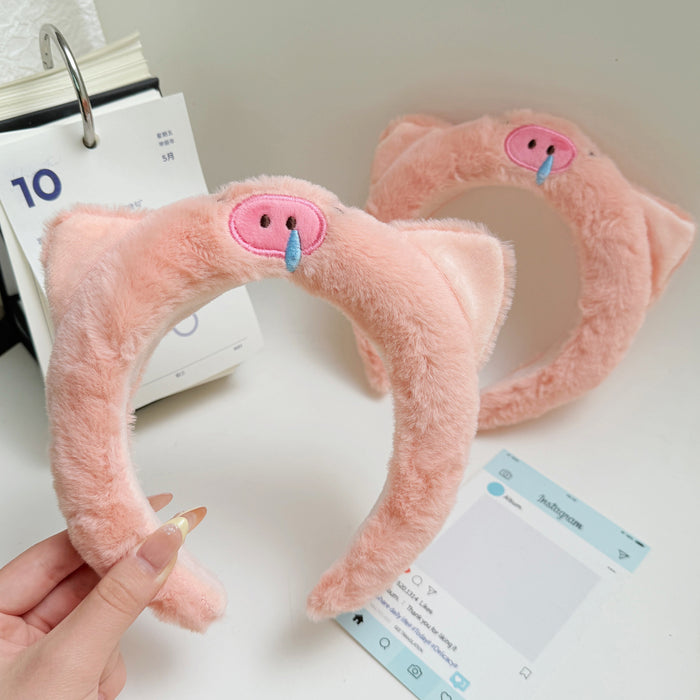Wholesale Cartoon Cute Children' s  Piggy Plush Headbands