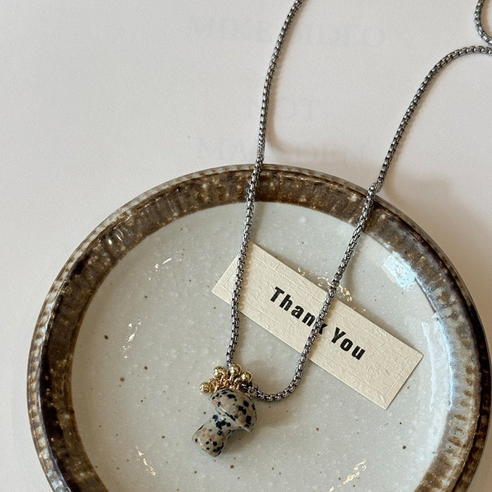 Wholesale Cute plush animal necklace, women's autumn and winter long style hanging neck sweater chain, sweatshirt chain