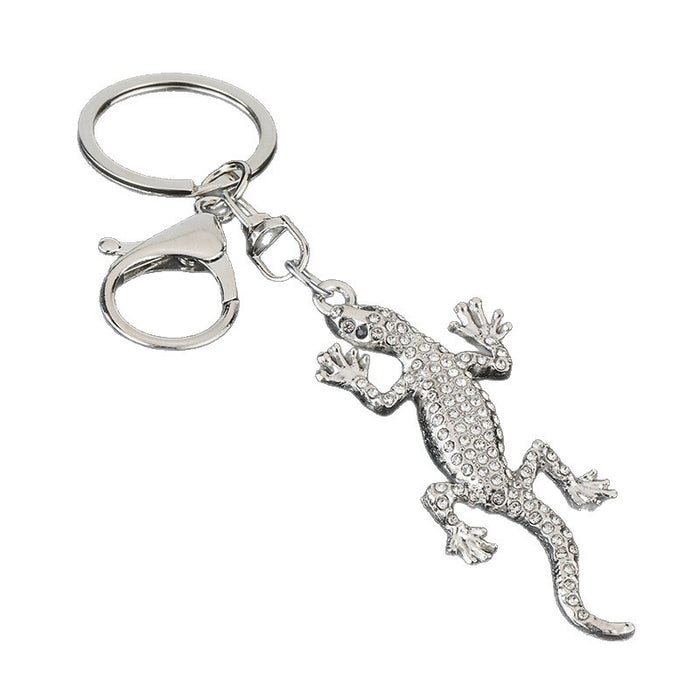 Wholesale Creative animal studded gecko keychain, handmade diamond accessories, full diamond pendant, keychain gift