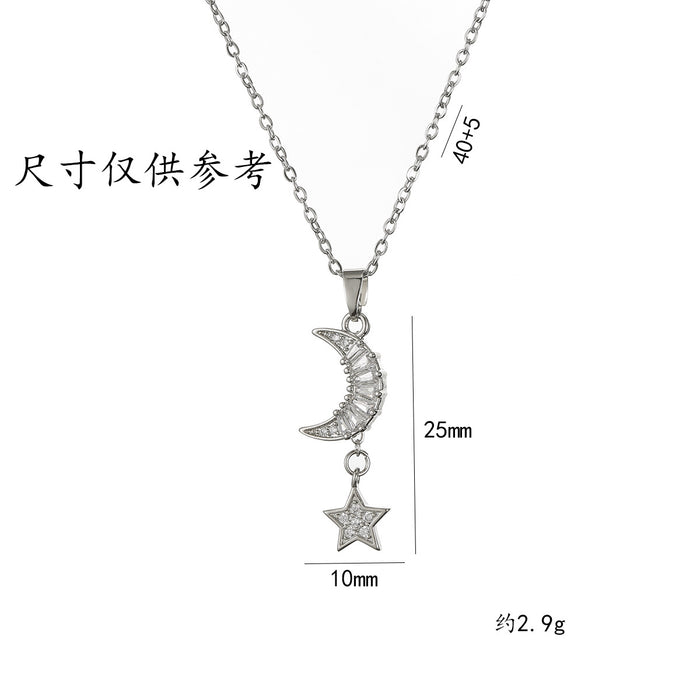 Wholesale Cross border fashion titanium steel necklace, niche design pendant, collarbone chain, temperament accessory
