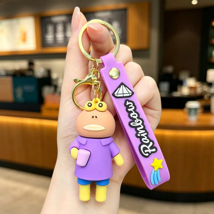 Wholesale Bottom Silly Fish Keychain Funny PVC Cartoon Pendant MOQ≥2