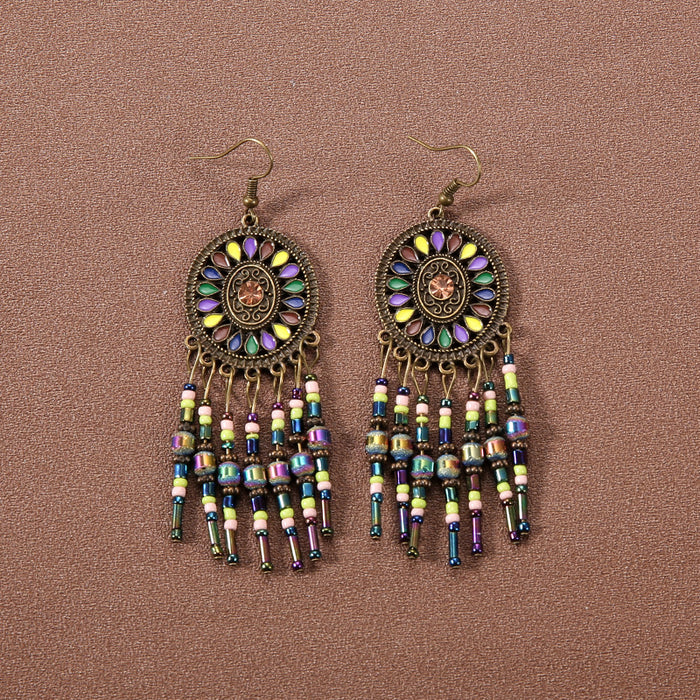 Wholesale Alloy Bohemian Ethnic Style Su Long Earrings JDC-ES-Gumi011