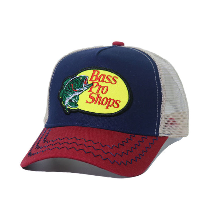 Wholesale Bass fish embroidery baseball cap summer breathable men's and women's sunshade cap patch sun hat