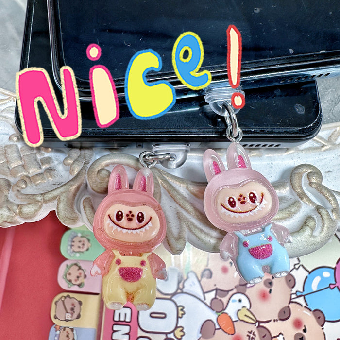 Wholesale Mobile phone dust plug charging port dust cap luminous pull cloth dust plug