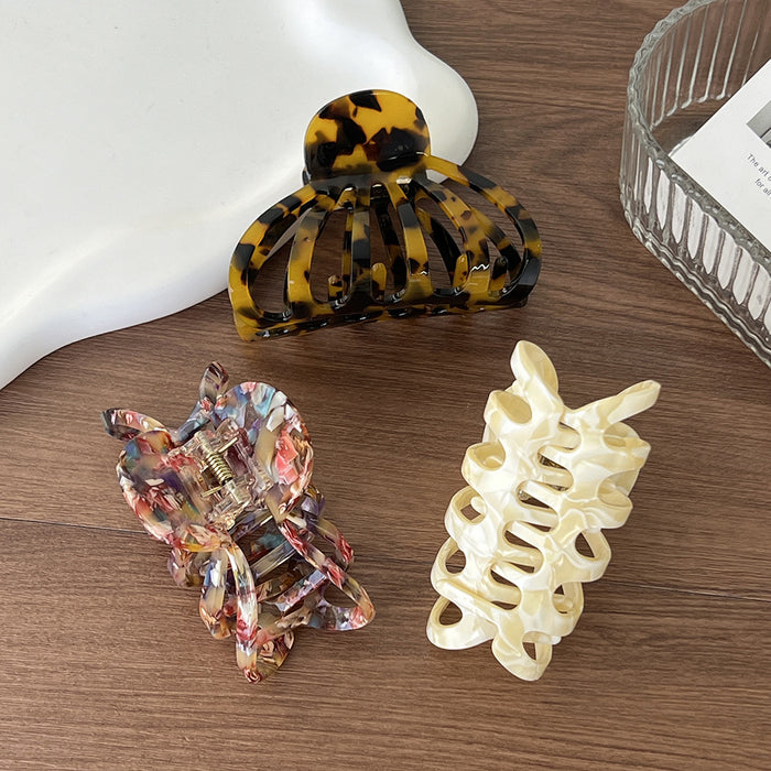 Wholesale Trendy Hollow Pumpkin Acetate Hair Claw Clip for Women Tortoiseshell Shark Clip Fashion Accessory