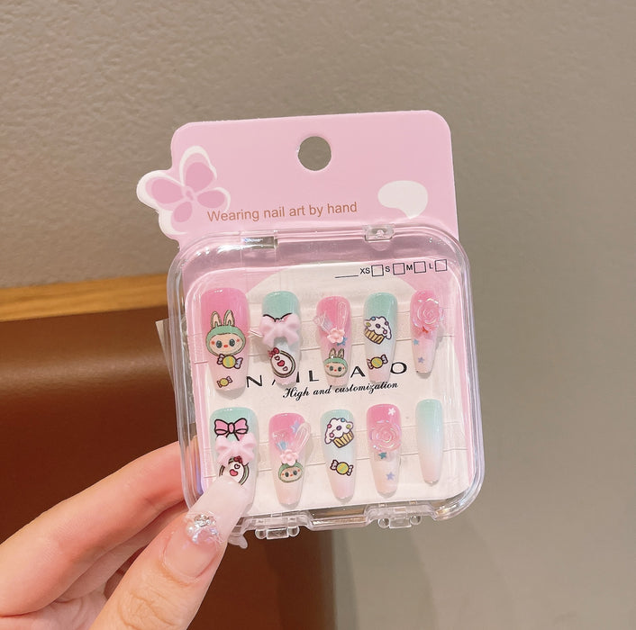 Wholesale children Long cartoon nail art