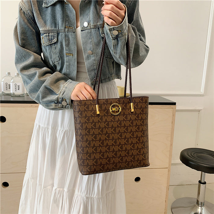 Wholesale Large Capacity Woven Bag with Bucket Bag Shoulder Bag JDC-SD-Pengz001