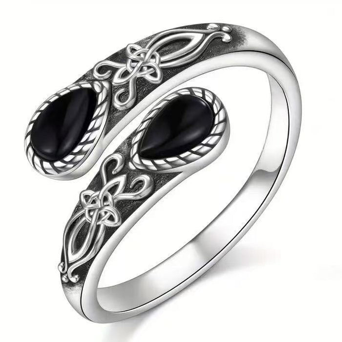 Wholesale Flower zircon ring, simple and fashionable ring, retro circular opening ring