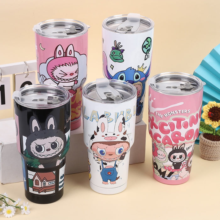 Wholesale Printing Cartoon Thermos American Coffee Cup ins High Color Suction Cup