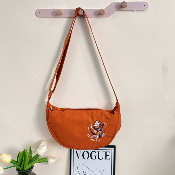Wholesale New embroidered dumpling bag, lightweight small shoulder bag, lightweight, simple, fashionable, versatile, single shoulder crossbody bag