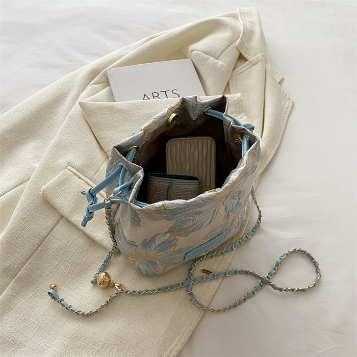 Wholesale New fashionable embroidered bucket bag, niche, simple, high-end crossbody bag