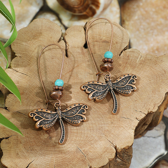 Wholesale Retro Bohemian Turquoise Tassel Earrings Zinc Alloy Fashion Accessory MOQ≥2