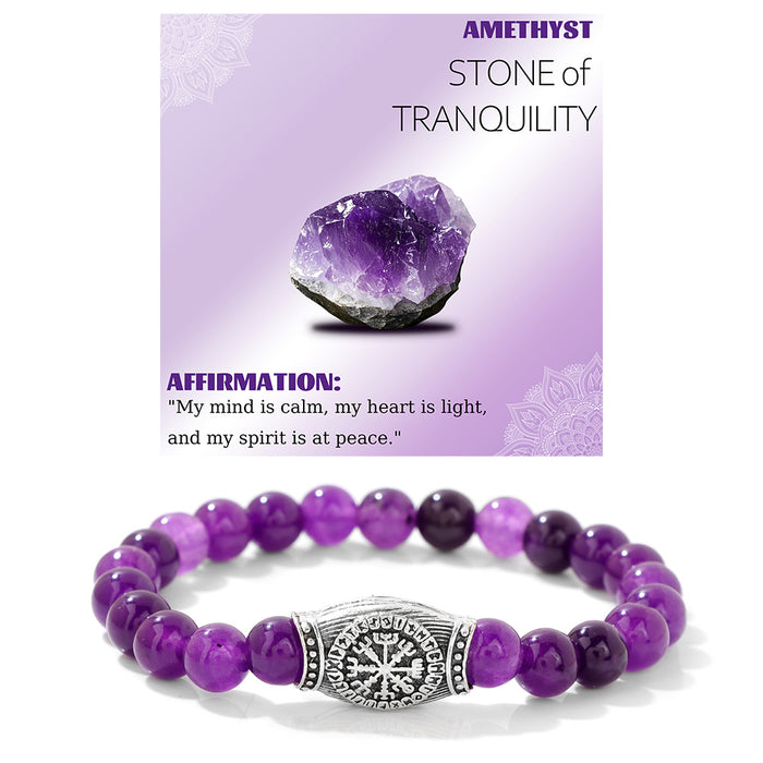 Wholesale Viking symbol bracelet with stone and gemstone bracelet