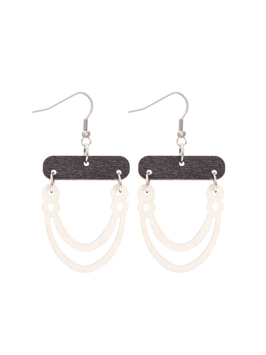 Wholesale Leaves Wooden Earrings Ring Earrings