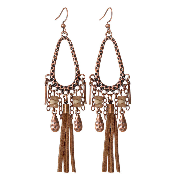 Wholesale Zinc Alloy Tassel Earring Set 12 Pairs - Vintage Ethnic Style Jewelry MOQ≥2