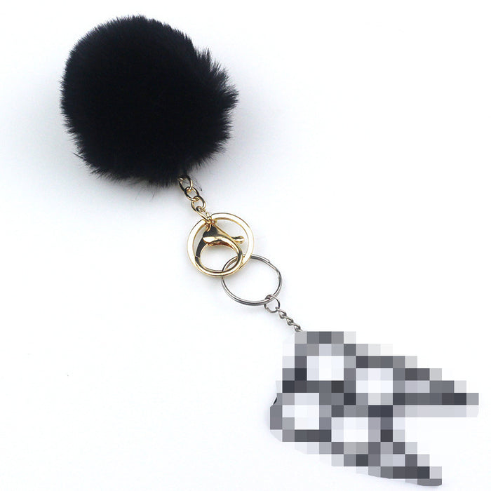 Wholesale 8cm Wool Ball Multifunctional Alloy Keychain 2-piece Set JDC-KC-TouMS073