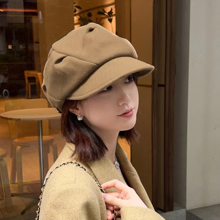 Wholesale Cloud hat new pleated octagonal hat travel versatile casual woolen beret