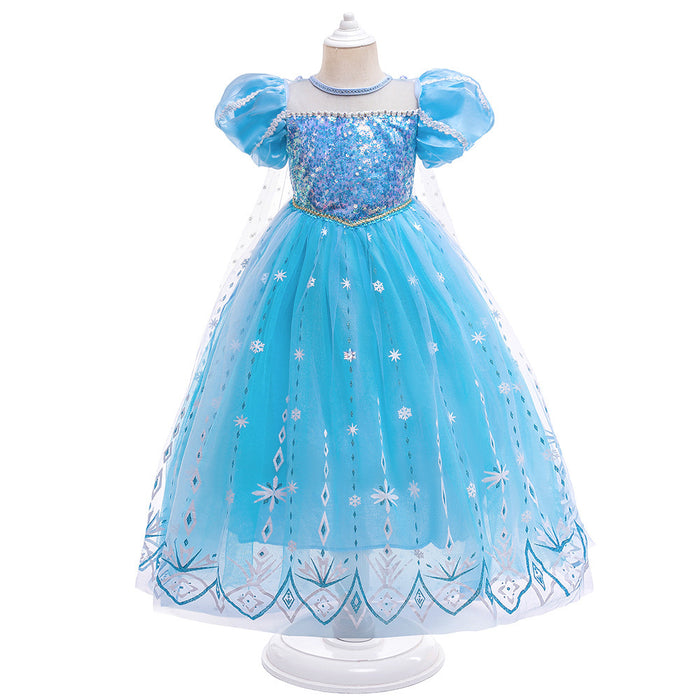 Wholesale Children's Dress Dress Girls Sequins Snowflake Dress