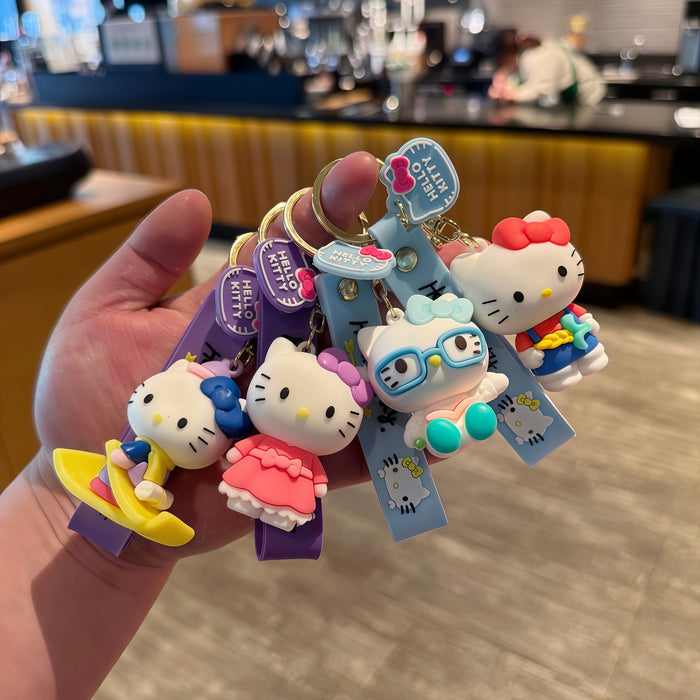 Wholesale Cute Cat Student Backpack Charm Ideal Gift Keychain