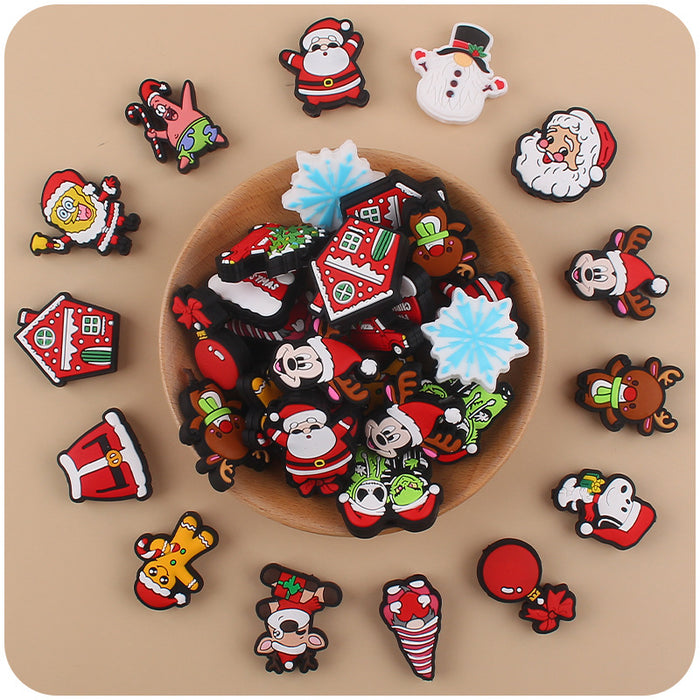 Wholesale Cartoon Christmas Silicone Focal Beads (F) JDC-BDS-GuangTian001